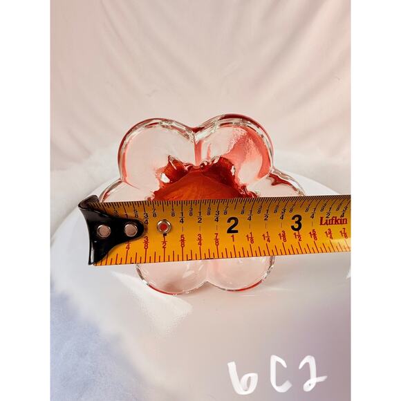 VTG Art Glass Bud Vase Elephant Foot Blood Orange 11.5" Murano Style Hot MCM - Picture 8 of 8